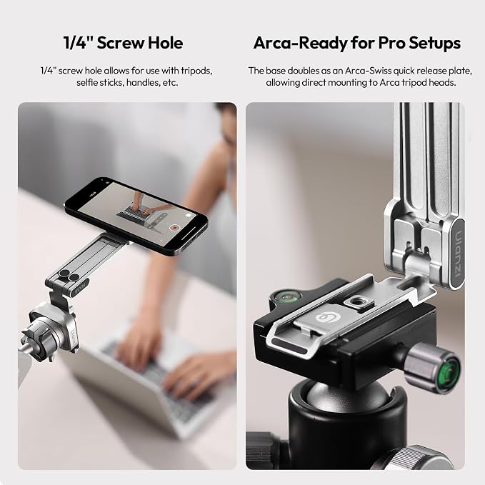 ULANZI Magnetic Phone Tripod for iPhone, MA38 Portable Phone Holder Mini Tripod - Image 4