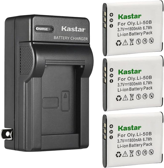Kastar 3-Pack Battery and AC Wall Charger Replacement by Kastar