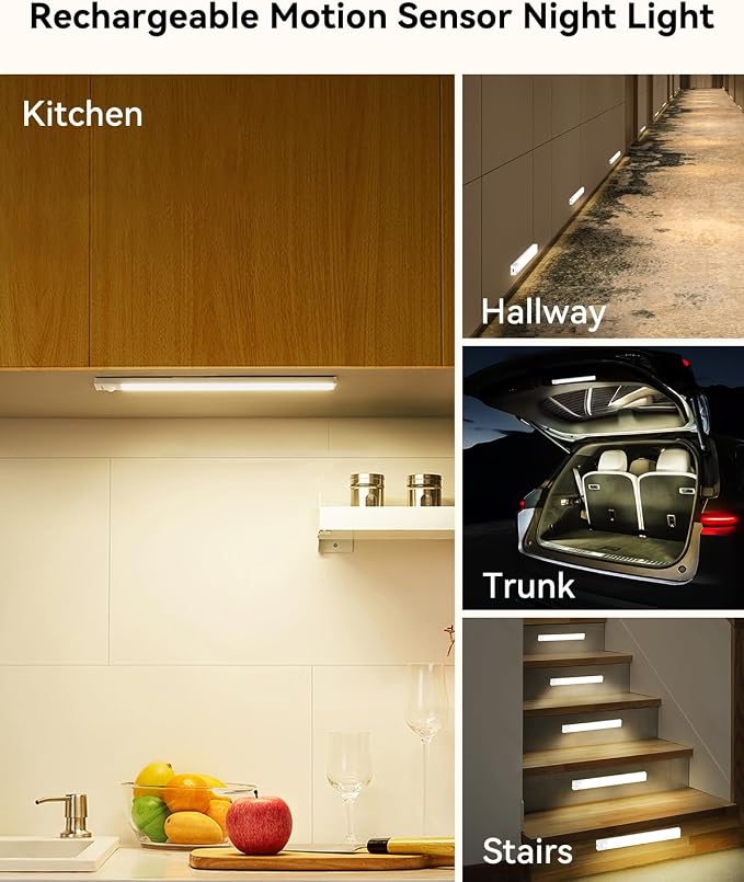Under Cabinet Lighting 8 Inches Rechargeable Motion Sensor Light Indoor - Image 3
