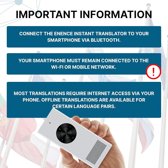 Enence PRO Language Translator Device, Real-Time Voice Translation, Instant - Image 9