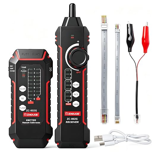 Network Cable Tester, RJ45/RJ11 Wire Tracer and Line Finder, Tone Generator by NOYAFA