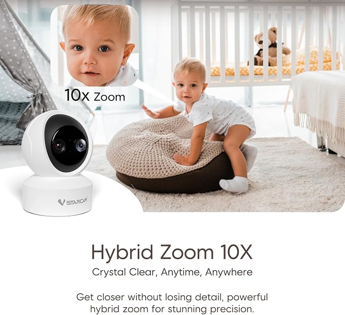 VSTARCAM 2K Dual Lens Indoor Security Camera, 10X Hybrid Zoom WiFi Camera - Image 7