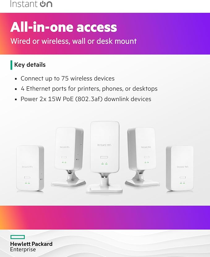 HPE Networking Instant On Access Point AP22D 2x2 WiFi 6 Indoor Wireless Access - Image 4