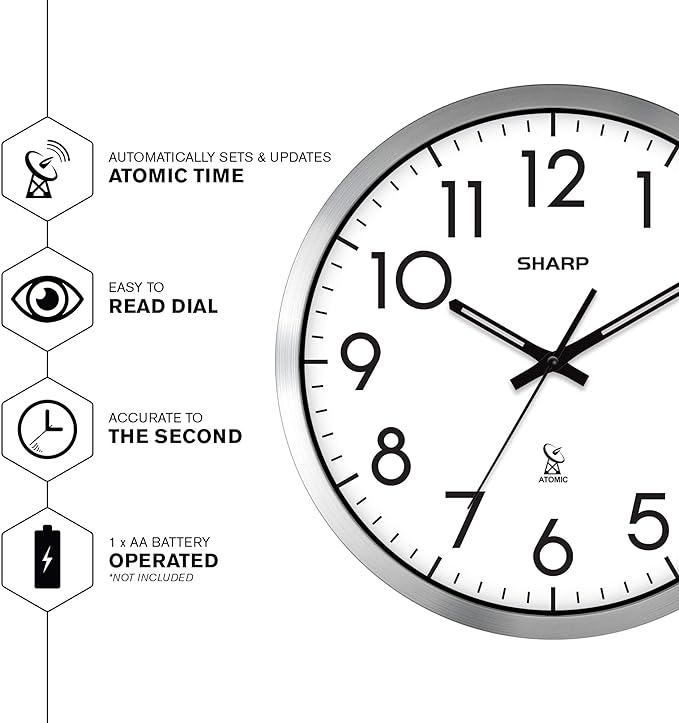 Sharp Atomic Analog Wall Clock - Image 3