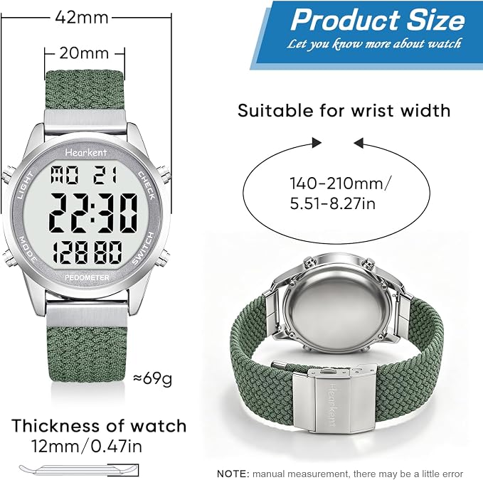 Hearkent Pedometer Watch for Walking Steps and Miles-Men&Women-Step Counter for - Image 2