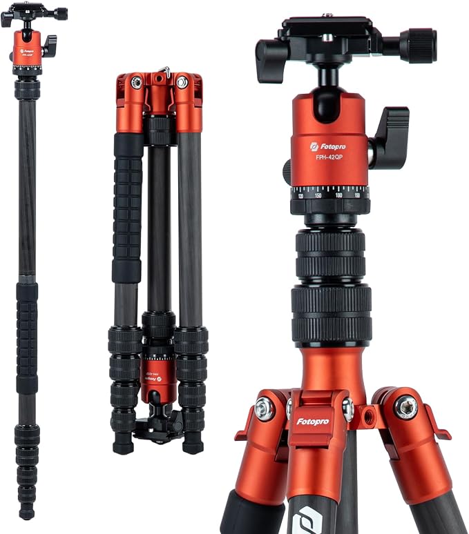Fotopro 60inch Carbon Fiber Tripod Compact Camera Tripod by Fotopro