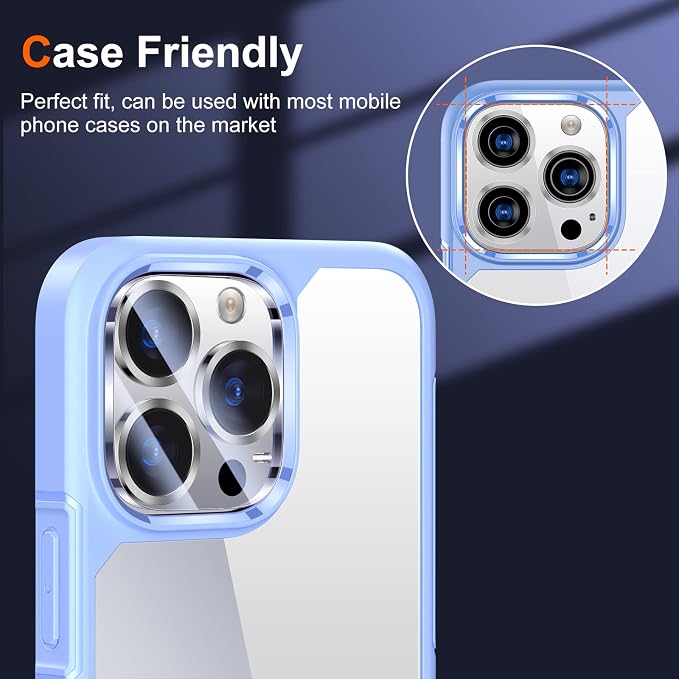 UniqueMe Compatible with iPhone 12 Pro Max 6.7" Camera Lens Protector Tempered - Image 3