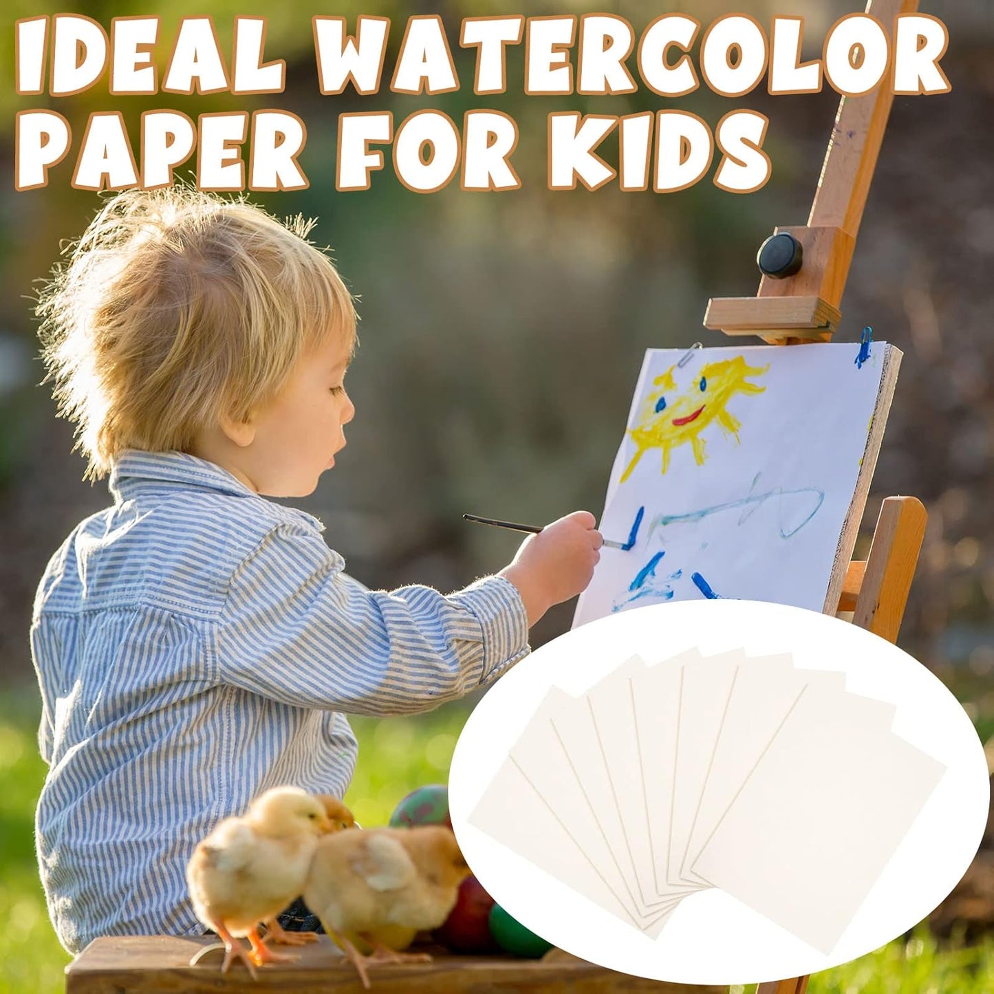 TaoBary 300 Pcs Watercolor Paper Sheet Bulk White Cold Press Paper Pack 110 lb 230 GSM Sketch Painting Watercolor Pad for Watercolorist Beginning Artists Adults Drawing Craft(6 x 6 Inch,230 GSM)