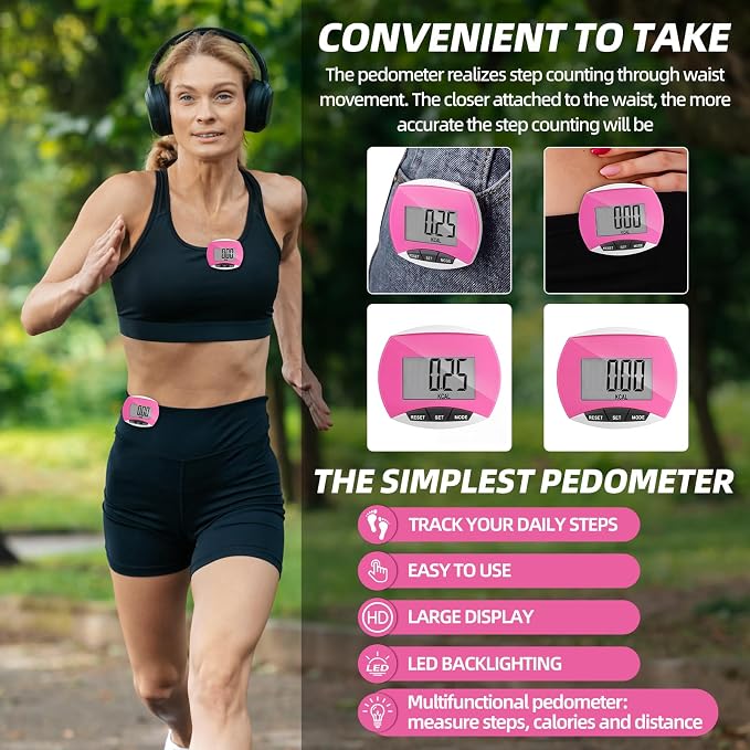 Weewooday Pedometer for Walking Steps and Miles Simple Pedometer Clip on - Image 6