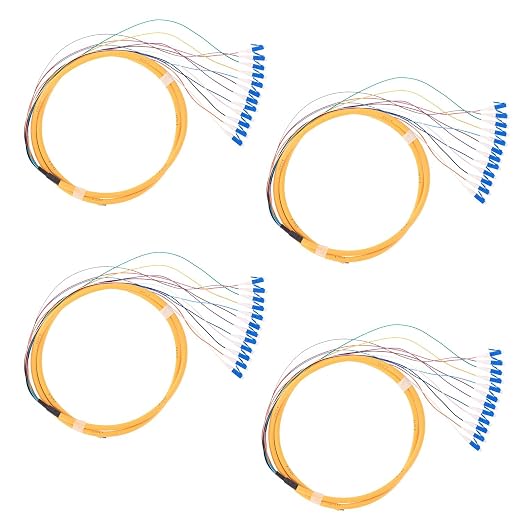 4Pcs 1.5 Meter 12 Strand SingleMode 9/125 LC-UPC Fiber Pigtail, 12 Color-Coded by ProfessionalFiberNetworkDevicemanufacturer