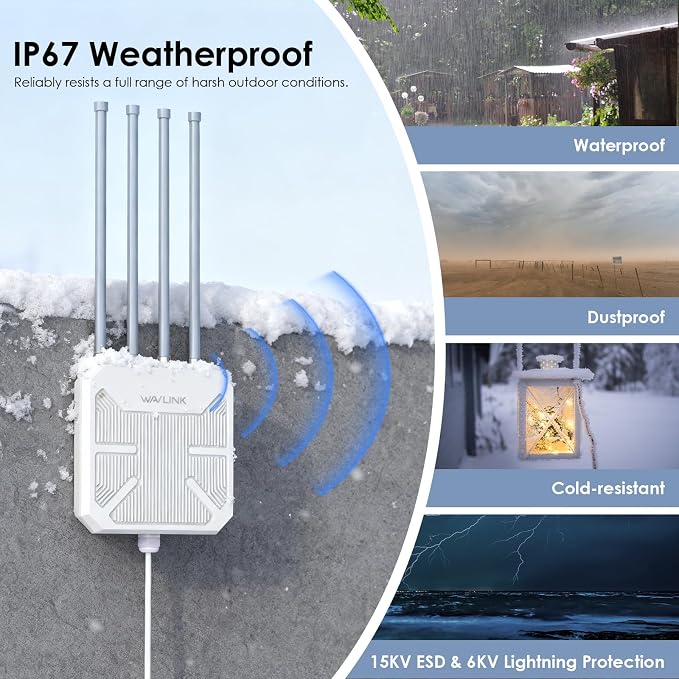 WAVLINK 2026 AX3000 WiFi 6 Wireless Outdoor Wireless Access Points, Long Range - Image 7