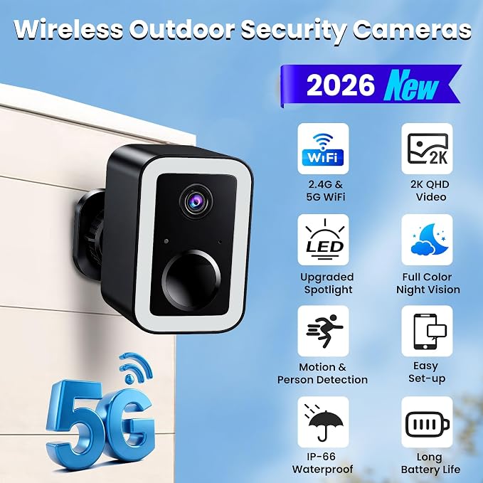 【2 Pack】Security Cameras Wireless Outdoor, Color Night Vision Even in the Dark - Image 2