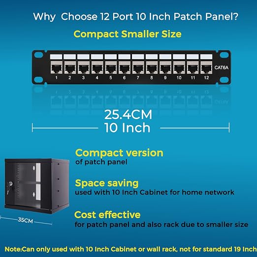 Rapink Mini 12 Port Cat6A Patch Panel - Image 3