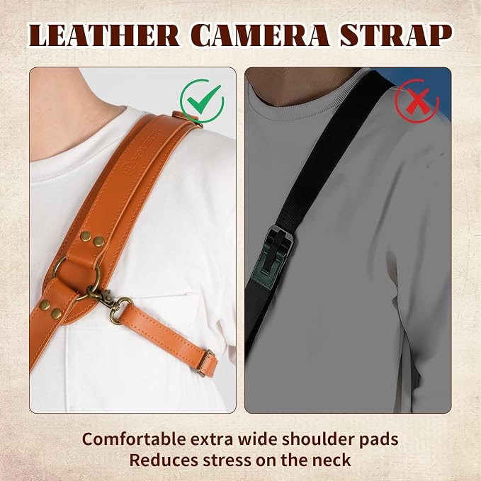 Leather Camera Harness for 1 Camera, Single Camera Strap for Photographers - Image 5