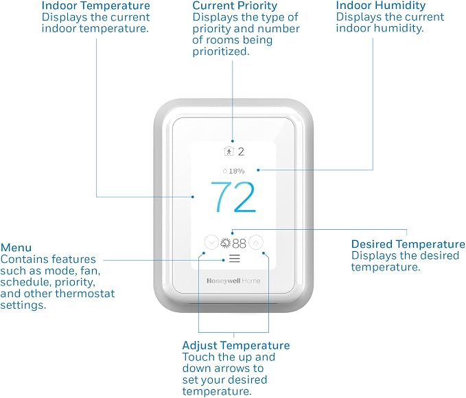 Honeywell Home T9 WIFI Smart Thermostat, Smart Room Sensor Ready, Touchscreen - Image 16