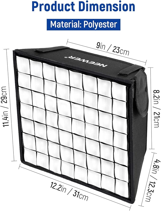 NEEWER 12.2"x11.4" Foldable Softbox Diffuser - Image 2
