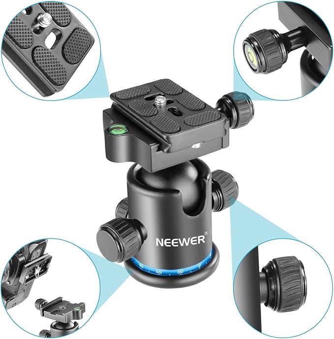 NEEWER 36MM Tripod Ball Head 360° Panoramic Metal - Image 2