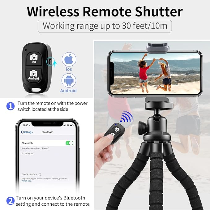 Aureday Phone Tripod, Flexible Tripod - Image 2