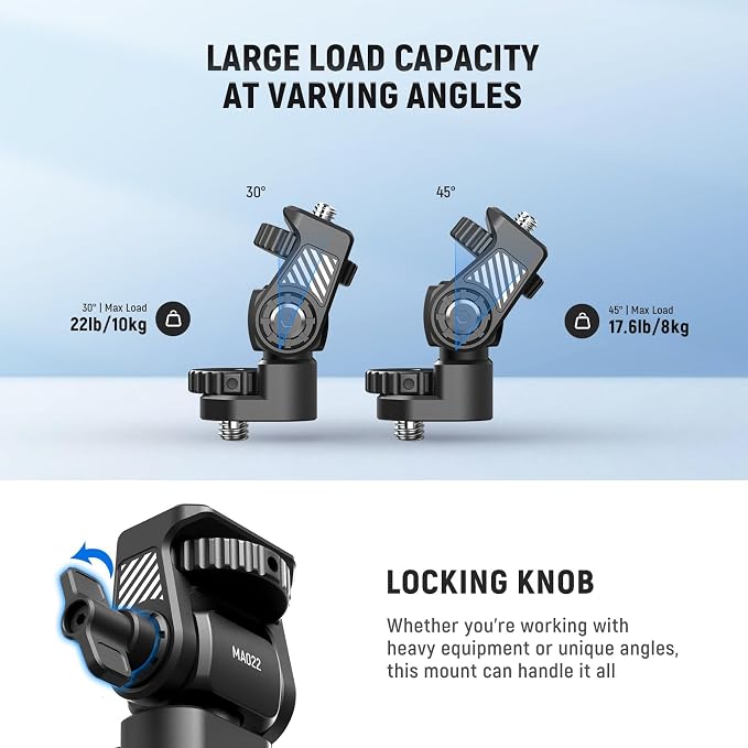 NEEWER Camera Field Monitor Mount Holder Bracket, 360° Swivel 180° Tilt - Image 7
