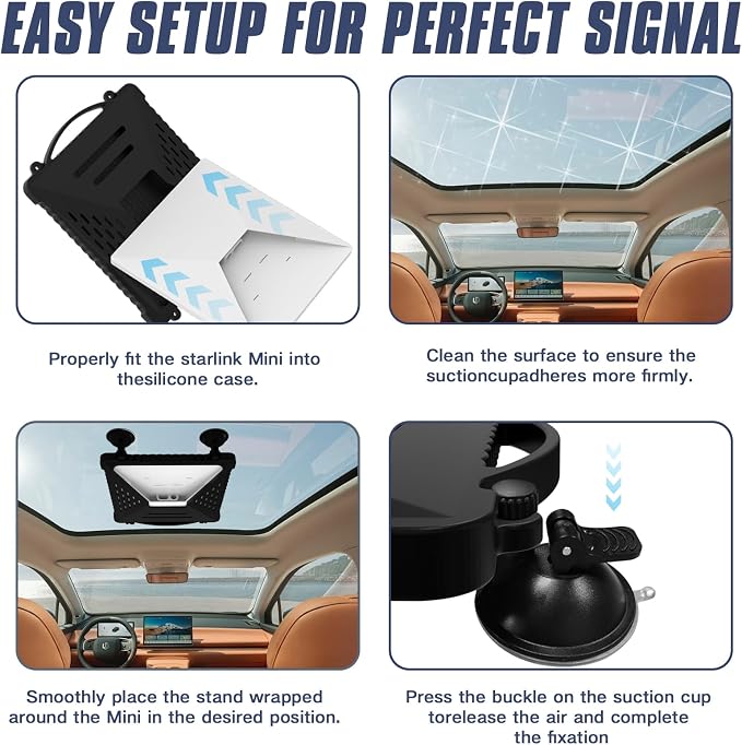 ACOVE Suction Car Cup Mount for Starlink-Mini, 2-in-1 Satellite Dish Mounts - Image 9