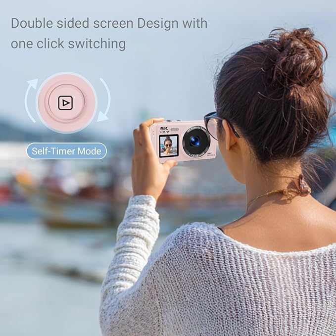 5K Digital Camera for Photography, 80MP Dual Screen Vlogging Camera for YouTube - Image 2
