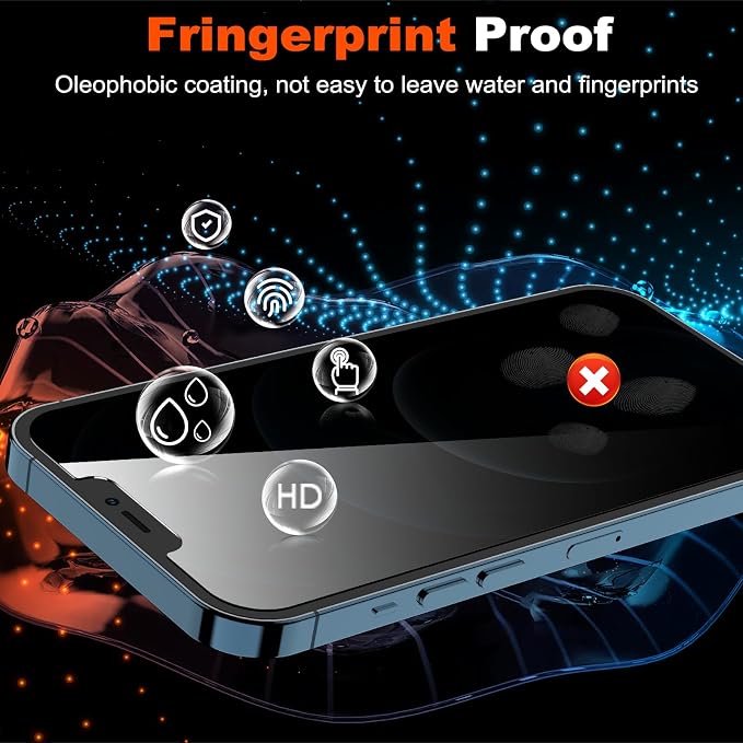 YMHML 2 Pack for iPhone 12 Pro Max Privacy Screen Protector Tempered Glass - Image 6