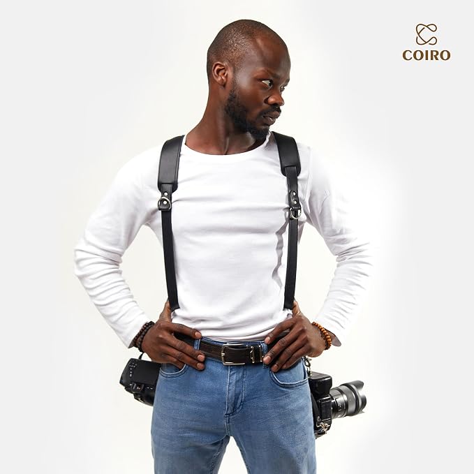 C Coiro Dual Camera Harness Shoulder Leather Camera Strap - Image 7