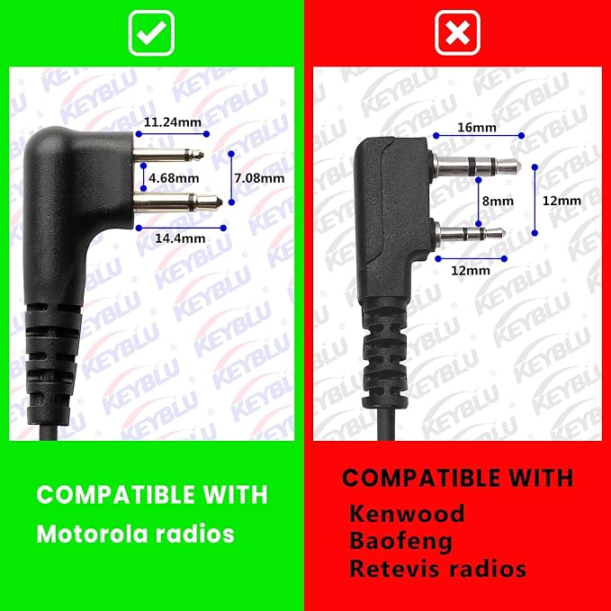 2 Pcs 2-Wire Surveillance Acoustic Tube Walkie Talkie Earpiece/Headset - Image 3