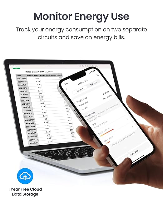 SwitchBot Smart Relay Switch 2PM, Power Metering, Dual Light Control, Built-in - Image 6