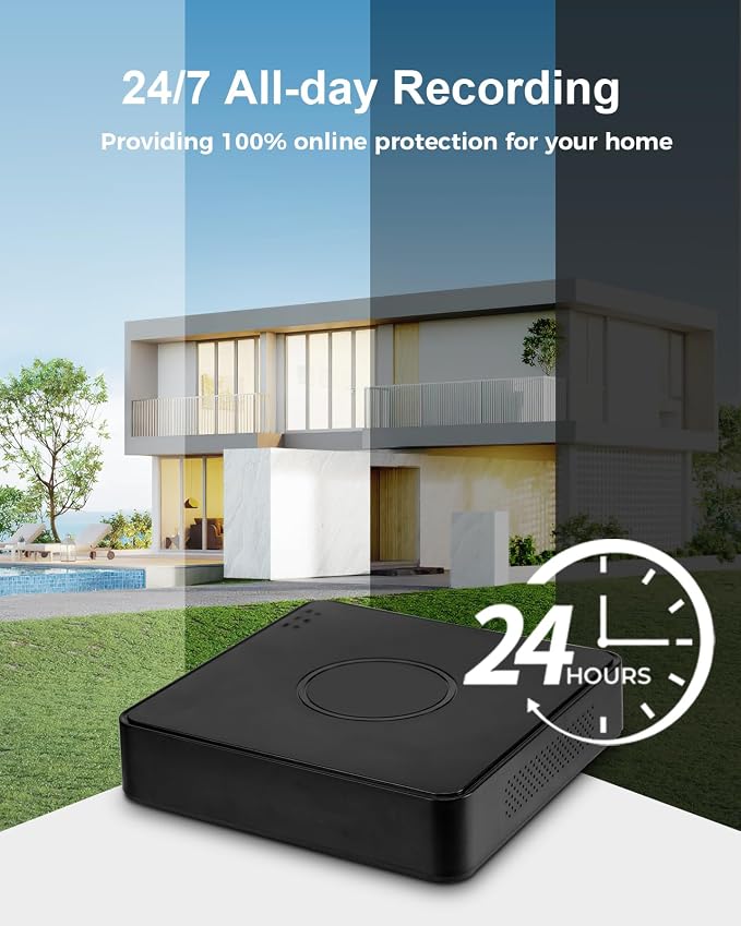 4CH 1080P Wired Security Camera System, AIWIXEN CCTV DVR - Image 6