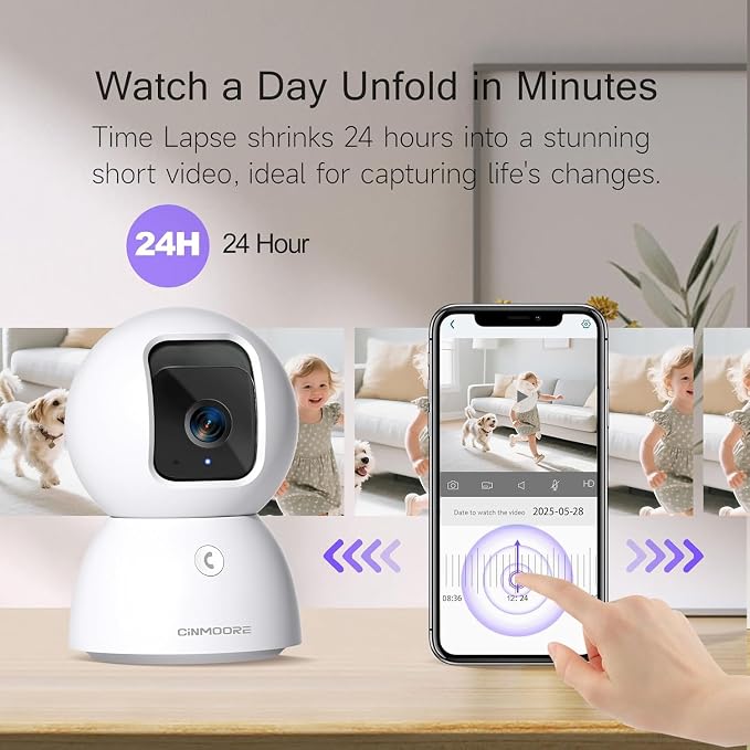 Upgraded 3K Security Camera Indoor, Free Time Lapse, AI Tracking & Face ID - Image 8