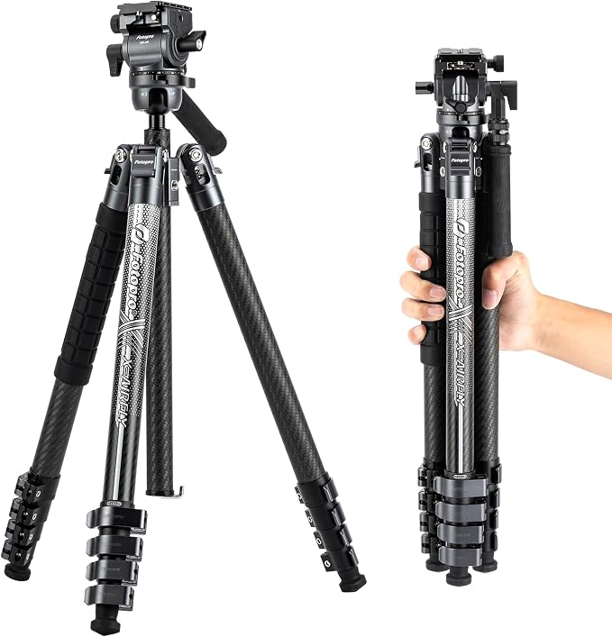 Fotopro Carbon Fiber Tripod 65 Inch Travel Tripod by Fotopro