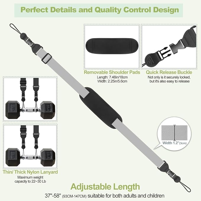 Universal Shoulder Strap, Removable Neoprene Padded Camera Strap, Adjustable - Image 6