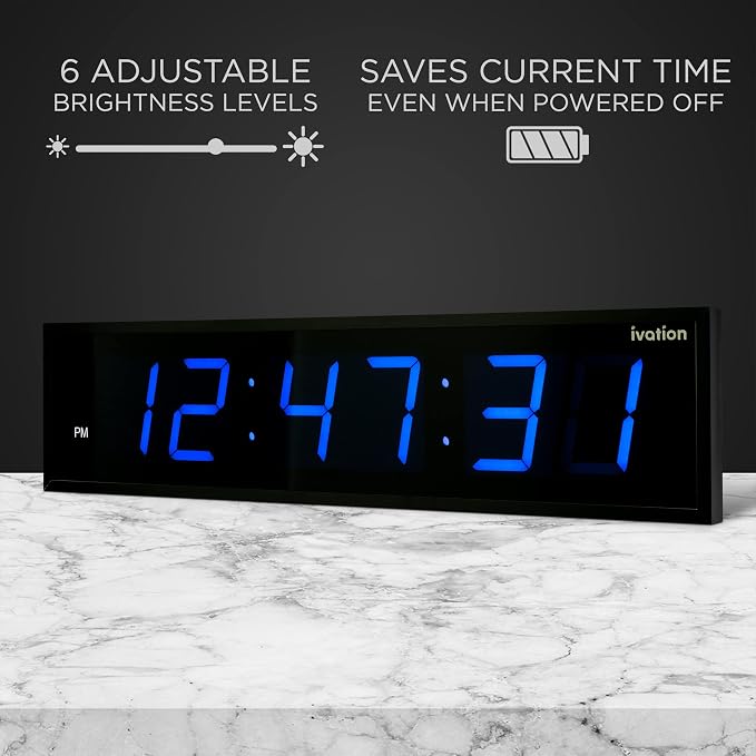Ivation Huge Oversized 72" Large Digital LED Clock | Big Digital Clock - Image 4