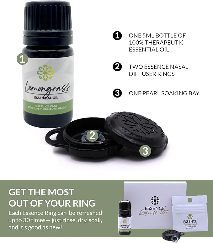 Essence Wearable Aromatherapy Nasal Diffuser – Lemongrass Essential Oil Nose - Image 4