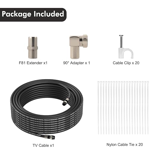 35ft RG6 Coaxial Cable, 75 Ohm TV Coax Cable - Image 2