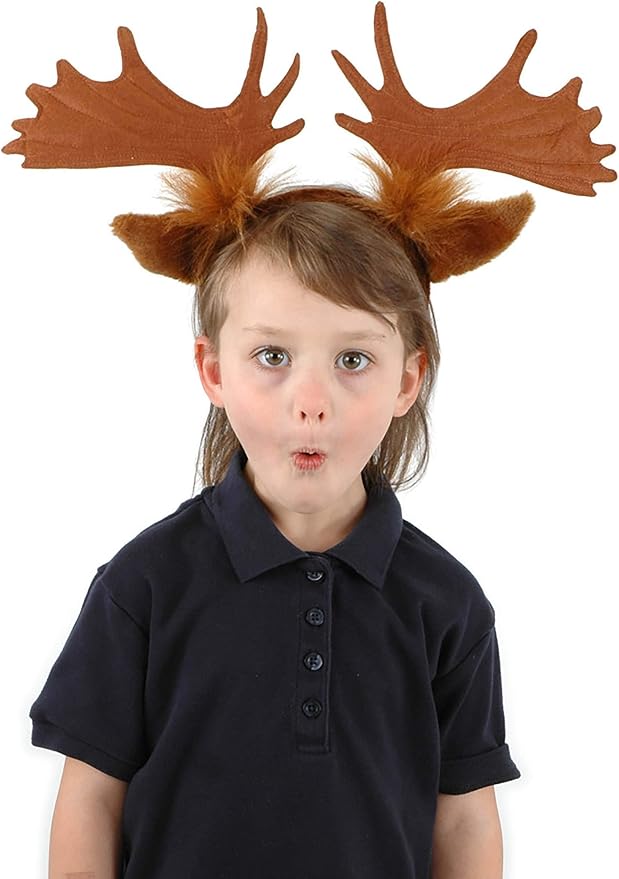 Moose Ears & Antlers Costume Headband - Image 3
