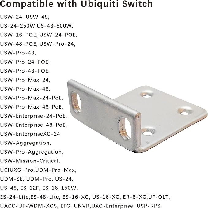 1U Rack Ears Compatible with Ubiquiti Switch 16/24/48 Series, Standard 19 Inch - Image 5