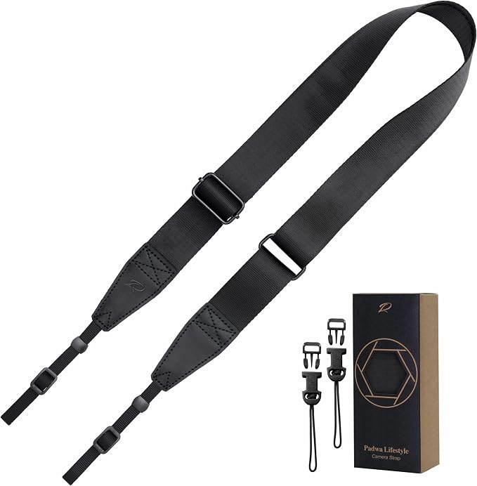 Padwa Lifestyle Black Adjustable Camera Strap by PadwaLifestyleCameraStrap