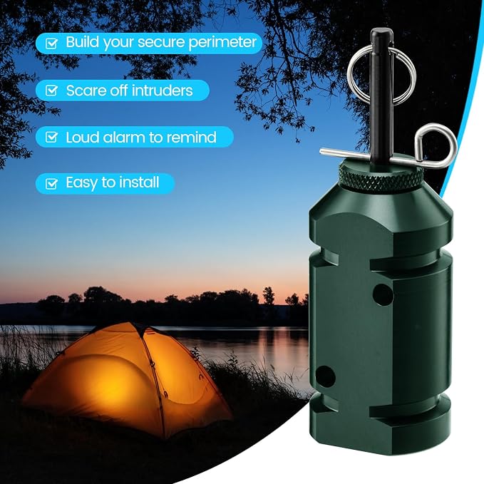 Haoguo Camp Security Perimeter Trip Wire Alarm, Camping Safety Alarm, - Image 3