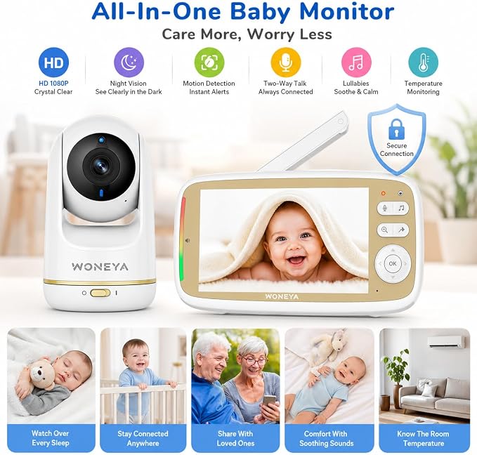 Smart Baby Monitor, 1500ft Long Range, 48 Hours Battery, 2K HD Camera, - Image 5