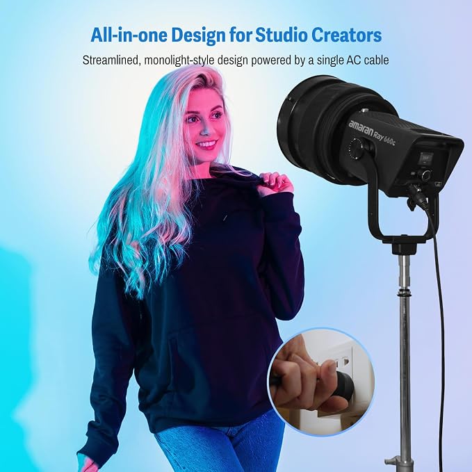 amaran Ray 660c RGB LED Video Light 660W APP/DMX Control 12 Effects, 000K - Image 2