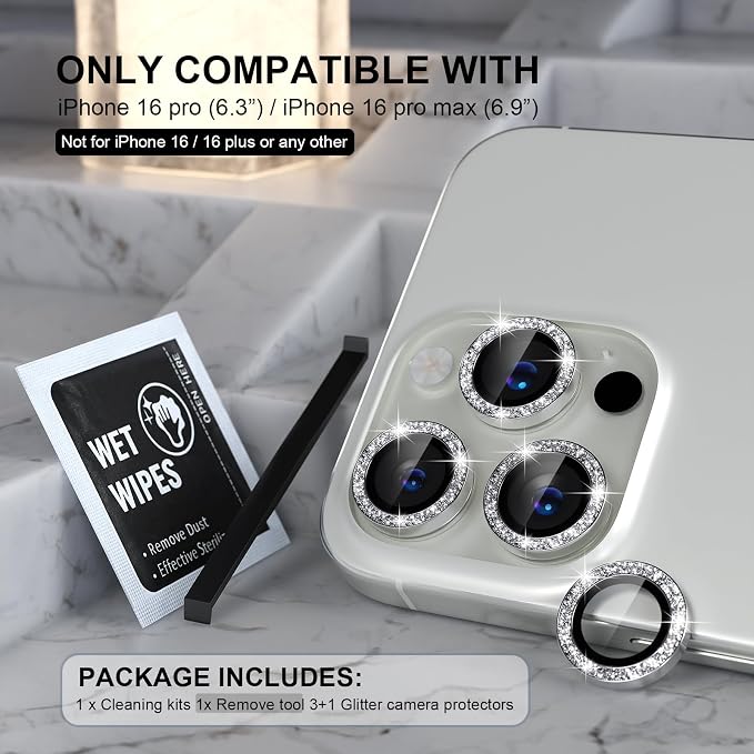 Choiche Compatible for iPhone 16 Pro/iPhone 16 Pro Max Camera Lens Protector - Image 2