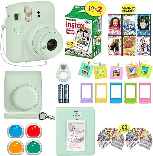 Fujifilm Instax Mini 12 Instant Camera Mint Green + Shutter Compatible Carrying by FUJIFILM