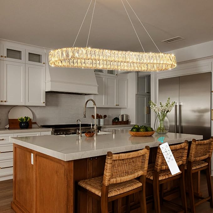 HAIXIANG LED Long Chandeliers for Dining Table Modern Chandelier Dimmable - Image 8