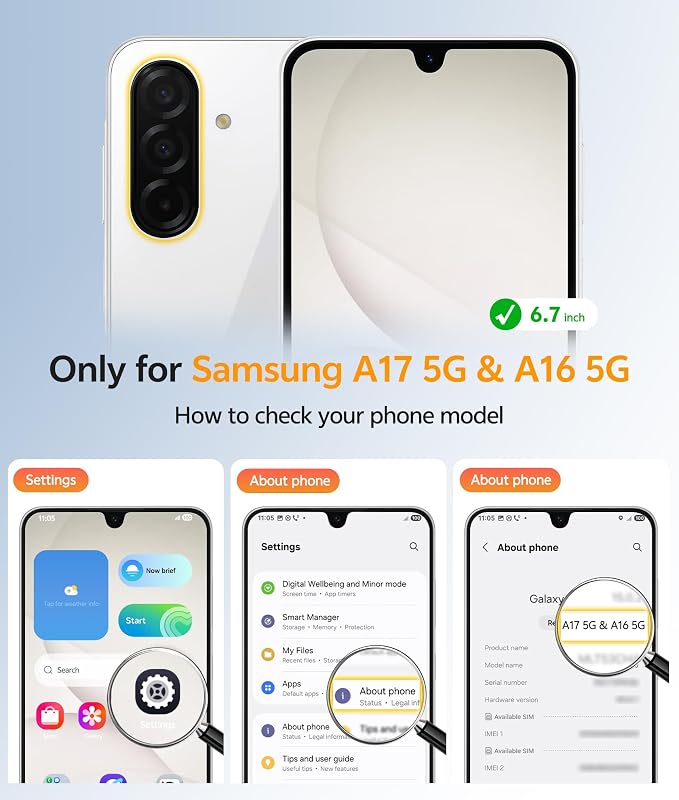 FNTCASE for Galaxy A17/A16 5G Phone Case: for Samsung A17 Cases Matte - Image 2