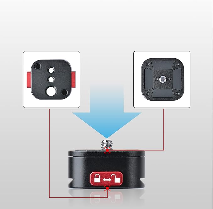 Quick Release Plate, Camera Tripod Mount Arca Swiss QR Plate Fast Claw Clamp - Image 5