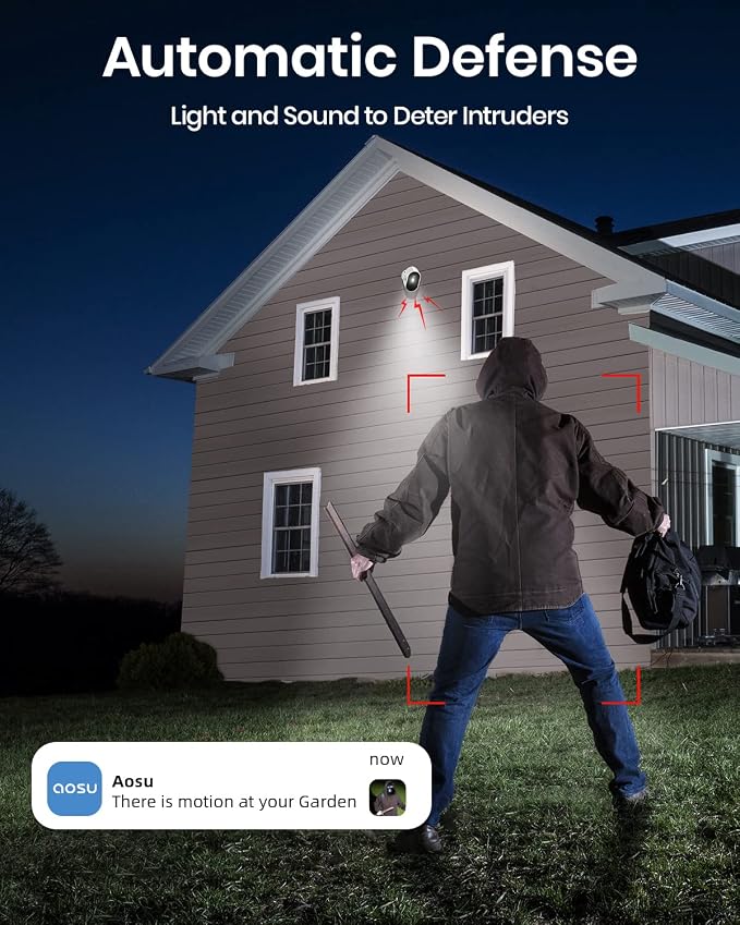 aosu Security Cameras Outdoor Wireless, 166° Ultra-Wide-Angle, Battery Powered - Image 7