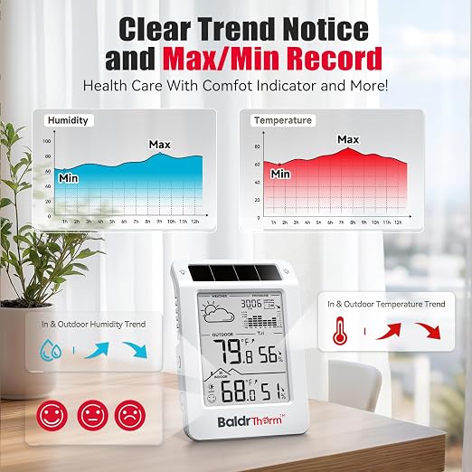 BaldrTherm Wireless Weather Station, Dual-Zone Indoor & Outdoor/Childroom Temp - Image 5