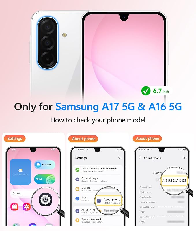 FNTCASE for Galaxy A17/A16 5G Phone Case: for Samsung A17 Cases Matte - Image 2